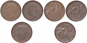 Vittorio Emanuele III (1900-1946) 10 Centesimi 1919, 1922 e 1937 - CU Lotto di tre pezzi come da foto. 10 centesimi 1919 BB
BB-qFDC