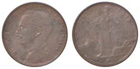 Vittorio Emanuele III (1900-1946) Centesimo 1918 - Nomisma 1406 CU
BB