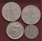 Vittorio Emanuele III (1900-1946) Lotto di quattro monete come da foto
BB-SPL+