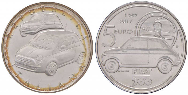 REPUBBLICA ITALIANA (1946-) 2 Euro 2017 - AG 60 Anni Fiat Cinquecento. In astucc...