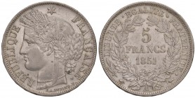 FRANCIA 5 Francs 1851 A - Gad. 719 AG (g 24,97)
SPL