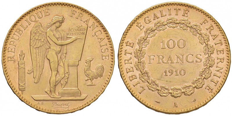 FRANCIA Terza Repubblica (1871-1940) 100 Franchi 1910 A - Gad. 1137A; Fr. 590 AU...