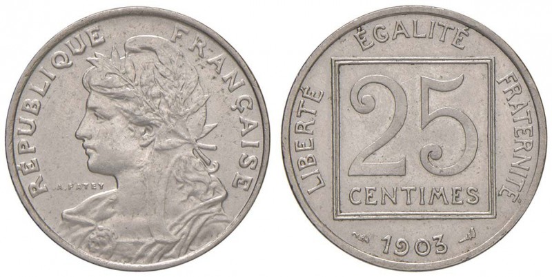 FRANCIA 25 Centimes 1903 - Gad. 362; KM 855 NI (g 7,07)
FDC