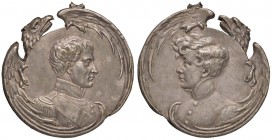 MEDAGLIE NAPOLEONICHE Medaglia Ritratti di Napoleone e del figlio in età matura - Senza data - MA (g 21,59 - Ø 35 mm) Appiccagnolo divelto
qFDC
