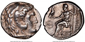 MACEDONIAN KINGDOM. Demetrius I Poliorcetes (306-283 BC). AR tetradrachm (25mm, 12h). NGC Choice VF. Tyre, 290-287 BC. Head of Heracles right, wearing...