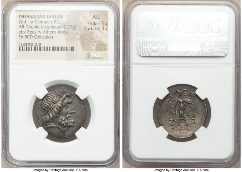 THESSALY. Thessalian League. Ca. 2nd-1st centuries BC. AR stater or double victo...
