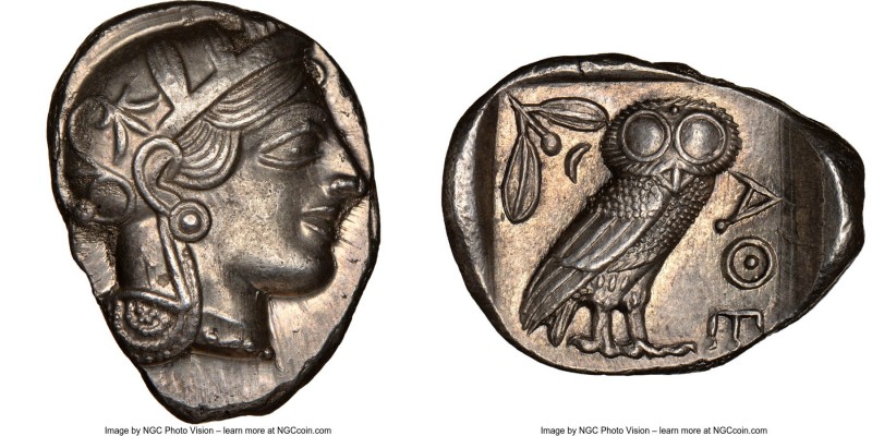 ATTICA. Athens. Ca. 440-404 BC. AR tetradrachm (27mm, 17.21 gm, 3h). NGC Choice ...