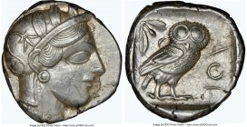 ATTICA. Athens. Ca. 440-404 BC. AR tetradrachm (23mm, 17.18 gm, 7h). NGC AU 5/5 - 4/5. Mid-mass coinage issue. Head of Athena right, wearing crested A...