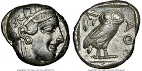 ATTICA. Athens. Ca. 440-404 BC. AR tetradrachm (24mm, 17.22 gm, 1h). NGC Choice XF 4/5 - 4/5. Mid-mass coinage issue. Head of Athena right, wearing cr...