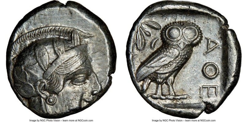 ATTICA. Athens. Ca. 440-404 BC. AR tetradrachm (24mm, 17.18 gm, 7h). NGC Choice ...