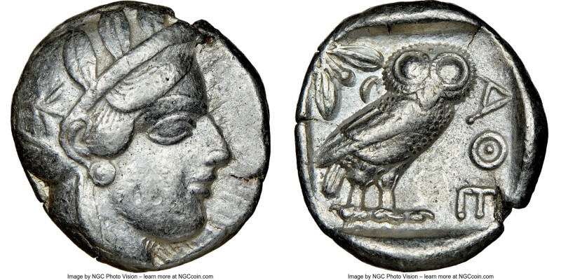 ATTICA. Athens. Ca. 440-404 BC. AR tetradrachm (26mm, 17.15 gm, 7h). NGC VF 5/5 ...