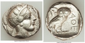 ATTICA. Athens. Ca. 440-404 BC. AR tetradrachm (26mm, 17.00 gm, 4h). XF. Mid-mass coinage issue. Head of Athena right, wearing crested Attic helmet or...