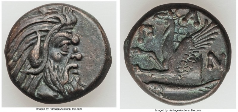 CIMMERIAN BOSPORUS. Panticapaeum. 4th century BC. AE (20mm, 7.78 gm, 11h). Choic...
