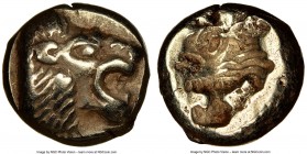LESBOS. Mytilene. Ca. 521-478 BC. EL sixth-stater or hecte (10mm, 10h). NGC Choice VF. Head of roaring lion right with pelleted truncation / Incuse he...
