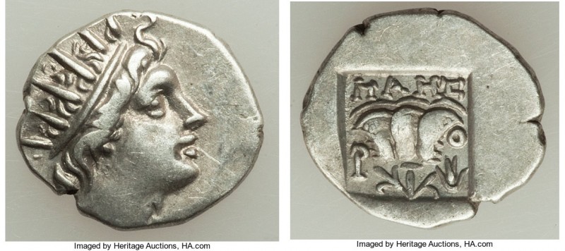 CARIAN ISLANDS. Rhodes. Ca. 88-84 BC. AR drachm (15mm, 2.37 gm, 11h). Choice VF....