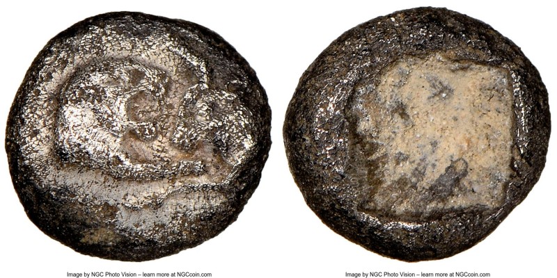 LYDIAN KINGDOM. Croesus (561-546 BC). AR 1/24 stater (6mm). NGC Choice Fine. Sar...