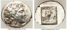 LYCIAN LEAGUE. Masicytes. Ca. 48-20 BC. AR hemidrachm (15mm, 2.17 gm, 12h). AU. Series 1. Laureate head of Apollo right; Λ-Y below / M-A, cithara (lyr...