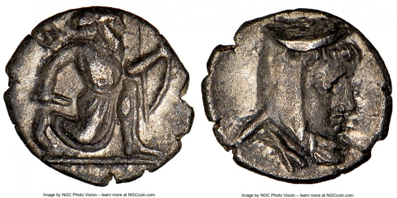 CILICIA. Uncertain mint. Ca. 4th century BC. AR tetartemorion (6mm, 11h). NGC AU...