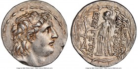 SELEUCID KINGDOM. Antiochus VII Euergetes (Sidetes) (138-129 BC). AR tetradrachm (28mm, 16.33 gm, 1h). NGC AU. Antioch on the Orontes. Diademed head o...