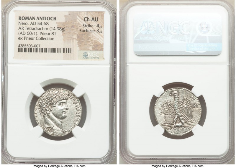 SELEUCIS and PIERIA. Antioch. Nero (AD 54-68.) AR tetradrachm (25mm, 14.98 gm, 1...