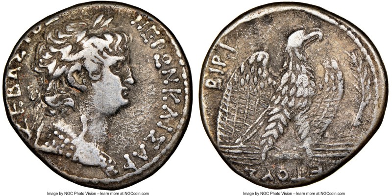 SYRIA. Antioch. Nero (AD 54-68). AR tetradrachm (25mm, 12h). NGC VF. Dated Regna...