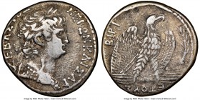 SYRIA. Antioch. Nero (AD 54-68). AR tetradrachm (25mm, 12h). NGC VF. Dated Regnal Year 10 and Caesarean Era Year 112 (AD 63/4). NEPΩN KAIΣAP-ΣEBAΣTOΣ,...