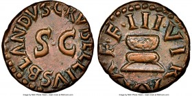Augustus (27 BC-AD 14). AE quadrans (16mm, 7h). NGC Choice VF. Rome. P BETILIENVS BASSVS, legend around S C / III VIR A A A F F, around altar or basin...