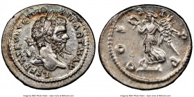 Septimius Severus (AD 193-211). AR denarius (21mm, 3.19 gm, 12h). NGC MS 5/5 - 4/5. Rome, AD 198 (late) or AD 199-200. L SEPT SEV AVG IMP XI PART MAX,...
