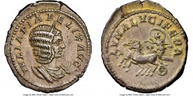Julia Domna (AD 193-217). AR antoninianus (24mm, 1h) NGC Choice XF. Ancient forgery of Julia Domna antoninianus. Rome, AD 211-217. IVLIA PIA-FELIX AVG...