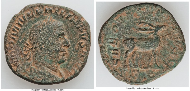 Philip I (AD 244-249). AE sestertius (28mm, 14.45 gm, 7h). About XF. Rome, 1st o...