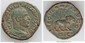 Philip I (AD 244-249). AE sestertius (30mm, 18.85 gm, 12h). XF, smoothing. Rome, 1st officina, 9th emission, AD 248. IMP M IVL PHILIPPVS AVG, laureate...