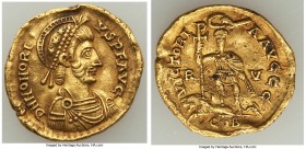 Honorius, Western Roman Empire (AD 393-423). AV solidus (21mm, 4.36 gm, 6h). VF, wavy flan, edge bruises, scuffs. Ravenna, AD 415. D N HONORI-VS P F A...