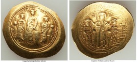 Romanus IV Diogenes (AD 1068-1071), with Eudocia, Michael VII, Constantius and Andronicus. AV histamenon nomisma (29mm, 4.38 gm, 6h). XF. Constantinop...