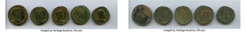 ANCIENT LOTS. Roman Imperial. Lot of five (5) AE sestertii. Fine. Includes: Marc...