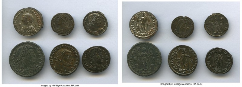 ANCIENT LOTS. Roman Imperial. Lot of six (6) BI issues. VF-XF. Includes: Constan...