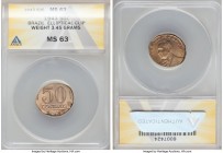 Republic Mint Error - Elliptical Clip 50 Centavos 1943 MS63 ANACS, cf. KM557. 3.45gm. 

HID09801242017

© 2020 Heritage Auctions | All Rights Rese...
