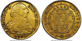 Charles IV gold 8 Escudos 1791 So-DA VF30 NGC, Santiago mint, KM54. AGW 0.7614 oz. 

HID09801242017

© 2020 Heritage Auctions | All Rights Reserve...
