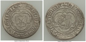 Saxony. Friedrich III, Johann, & Georg 1/2 Groschen ND (1507-1520) Good XF, Schneeberg mint, Merseburger-410var (mint), Schulten-3012var (same). 24mm....