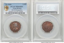 Hampshire. Southampton copper Farthing Token ND (1790s) MS65 Brown PCGS, D&H-98. Ex. Davissons E-Auction 10 (June 2015, Lot 85) (Sold with auction tag...