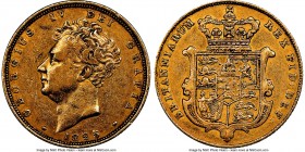 George IV gold Sovereign 1825 XF45 NGC, KM696, S-3801. Bare bust type. A pleasing, moderately circulated example. A light scratch is noted to the left...