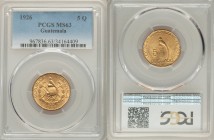 Republic gold 5 Quetzales 1926-(P) MS63 PCGS, Philadelphia mint, KM244. AGW 0.2419 oz.

HID09801242017

© 2020 Heritage Auctions | All Rights Rese...