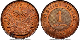 Republic copper Pattern Centime 1889 MS65 Red and Brown NGC, KM-Pn85.

HID09801242017

© 2020 Heritage Auctions | All Rights Reserved