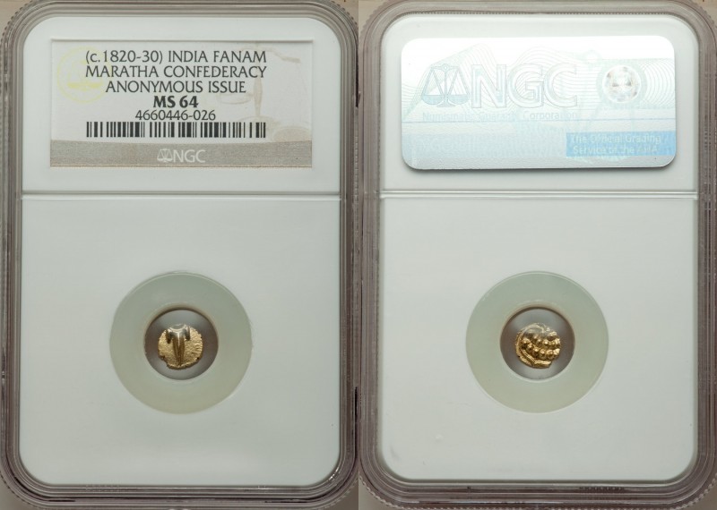 Martha Confederacy 8-Piece Lot of Certified gold Fanams ND (c. 1820-1830) NGC, K...