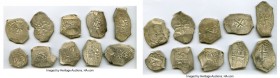 Philip V 10-Piece Lot of Uncertified Cob 8 Reales VF, Includes 10 cob 8 Reales, likely all from Mexico from the reign of Philip V, most all missing th...