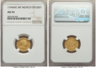 Philip V gold Escudo 1744 Mo-MF AU55 NGC, Mexico City mint, KM113. An appealing near-Mint selection retaining ample golden luster. 

HID09801242017...