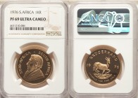 Republic gold Proof Krugerrand 1976 PR69 Ultra Cameo NGC, KM73. Flawless, problem-free, and very flashy when viewed in hand. AGW 1.0003 oz. 

HID098...