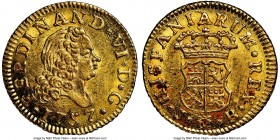 Ferdinand VI gold 1/2 Escudo 1757 M-JB MS62 NGC, Madrid mint, KM378. 

HID09801242017

© 2020 Heritage Auctions | All Rights Reserved
