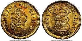 Ferdinand VI gold 1/2 Escudo 1758 M-JB MS63 NGC, Madrid mint, KM378. 

HID09801242017

© 2020 Heritage Auctions | All Rights Reserved