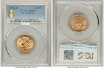 Confederation gold 20 Francs 1902-B MS64 PCGS, Bern mint, KM35.1. AGW 0.1867 oz. 

HID09801242017

© 2020 Heritage Auctions | All Rights Reserved
