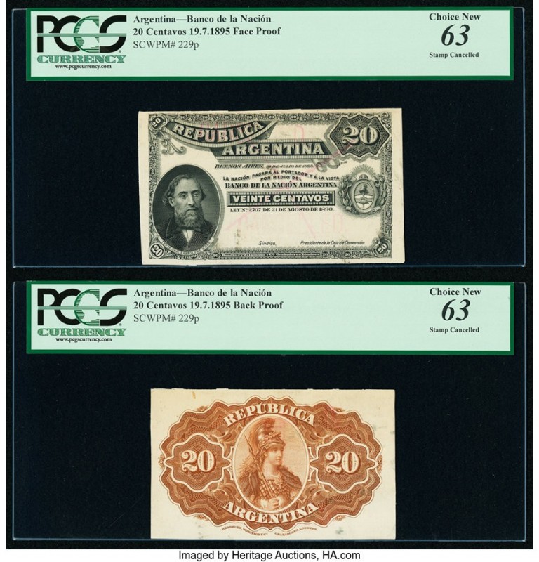 Argentina Banco de la Nacion Argentina 20 Centavos 19.7.1895 Pick 229p Face and ...